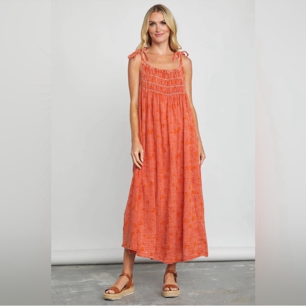 🎉LAST CHANCE🎉Free People Womens Azure
Maxi Ruched Strappy Floral Dress - Picture 2 of 9